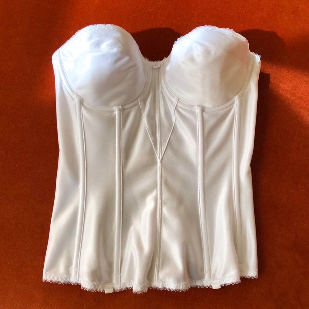NWT white satin bustier corset by Dominique Lingerie